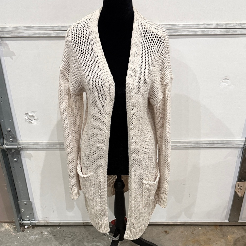 Free People Cream Knit Cardigan